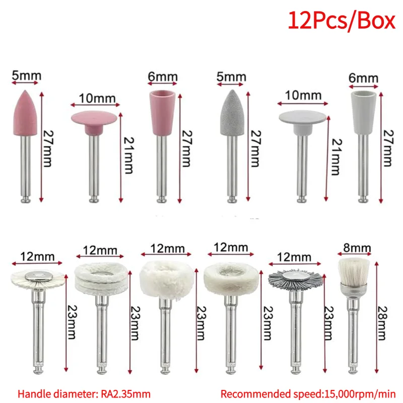 12Pcs/Box DIY Accessories Silicone Mixed Grinding Head Set Suitable For Grinding And Polishing Of Metal/Ceramics.