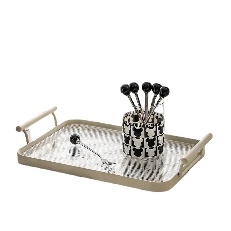 New design sense acrylic tray Nordic style creative plate high-end sense fashion refreshment tray