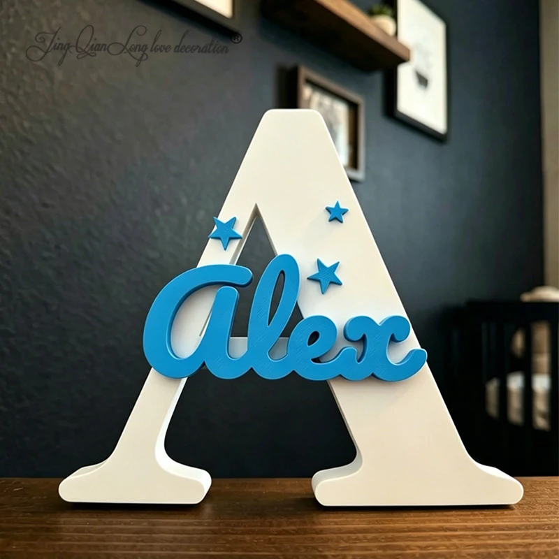 Personalised Custom  Wooden Letter  Solid Wood | Christening & New Baby Gift Gifts under 25  Laser Engraved Nursery Decor