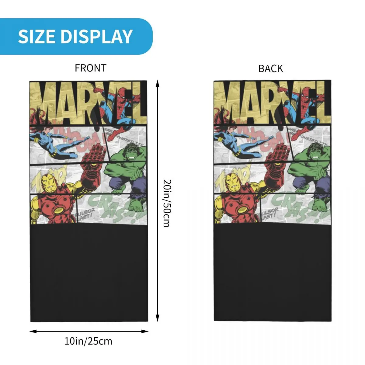 Custom Comics Retro Superheroes Bandana Neck Gaiter Windproof Face Scarf Cover Women Men Headband Tube Balaclava