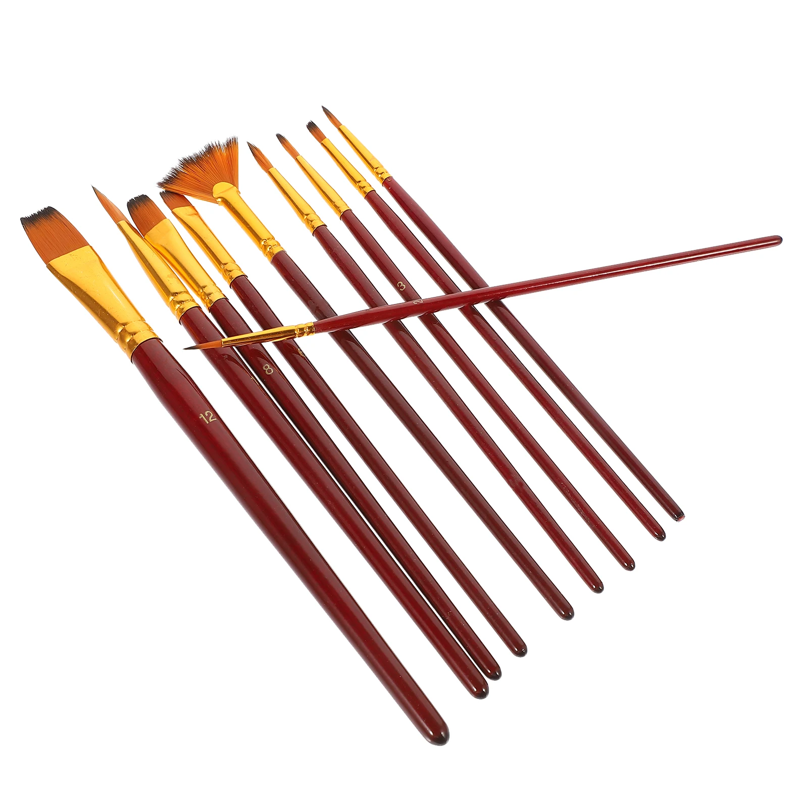 

10Pcs Watercolor Brush Set Nylon Bristles for Painting Drawing Supplies Artists Students Use At School Home Studio