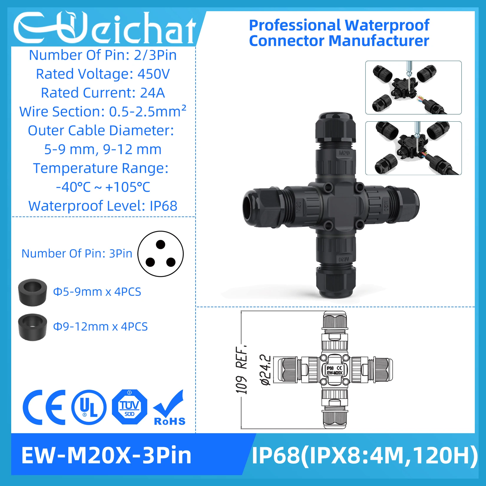 Variant: EW-M20X-3Pin 1PCS