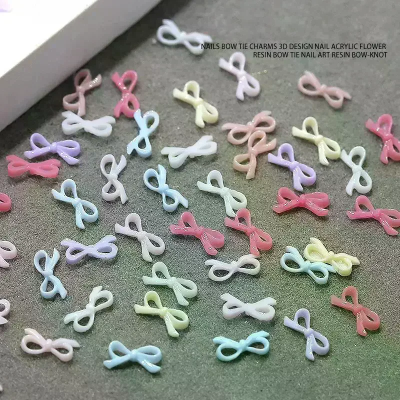/YOV/3D Exquisite Bow Tie Nail Art Charms Resin Ribbon Bowknot Jewelry Nail Rhinestone Decoration DIY Accessories Manicure 50pc