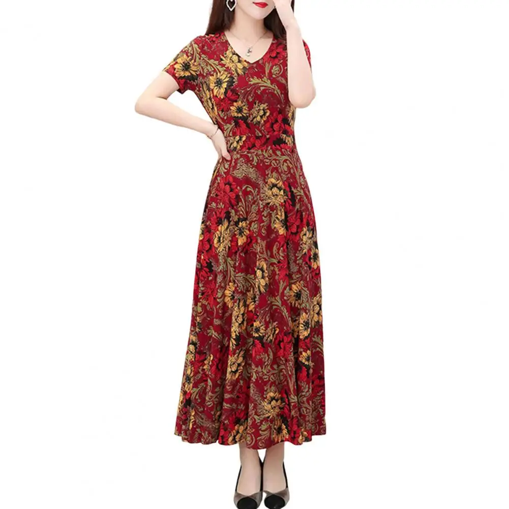 Elegant Summer Dress Soft Lady Summer Dress Loose Pullover Plus Size Summer Dress  Dress-up