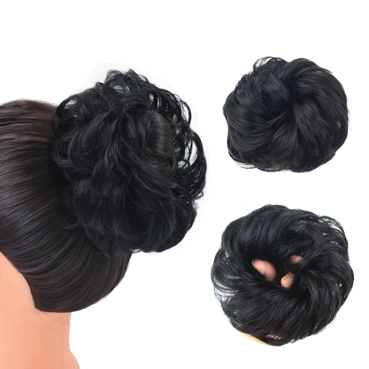 Postiches chignon queue de cheval synthétique pour femmes, 1 pièce, extension de cheveux, postiches bouclées désordonnées