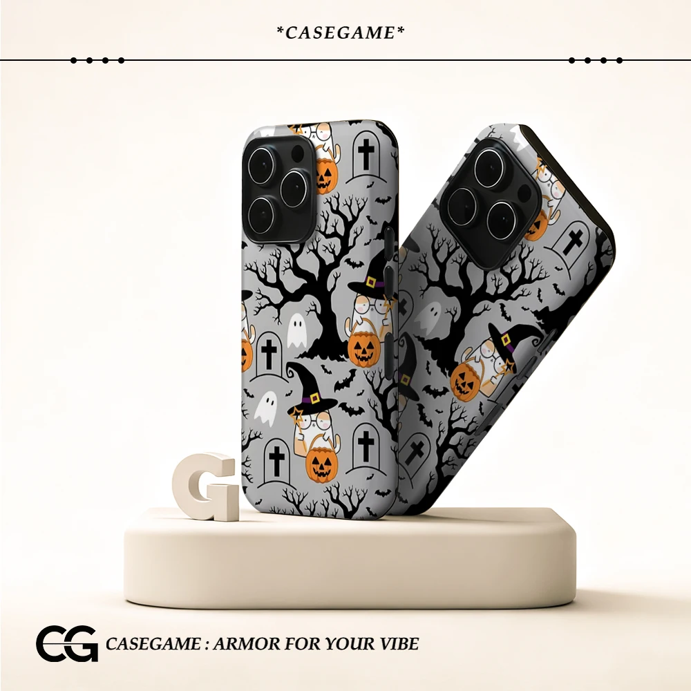 Halloween Katten IPhone 17 Moet voor Magnetische Telefoonhoesje voor IPhone 17 16 15 14 13 Pro Max Plus Enkele Dubbellaagse Stoere Hoes