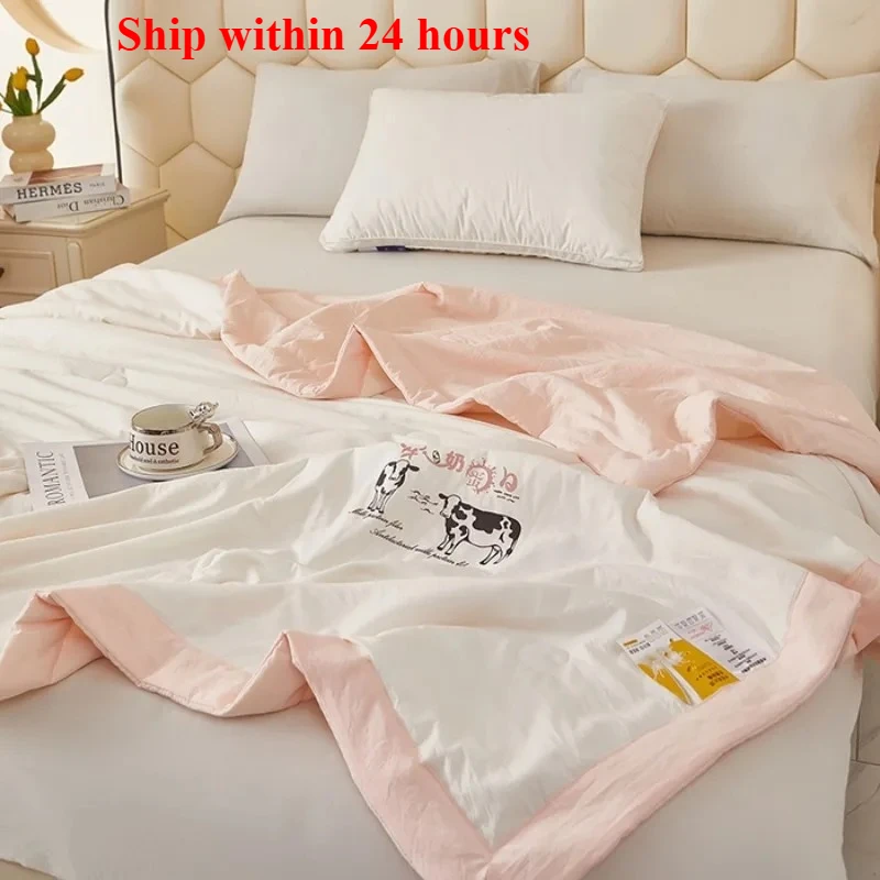 

2025 4-season universal air conditioner quilt summer cool quilt machine washable summer quilt single washed cotton cotton