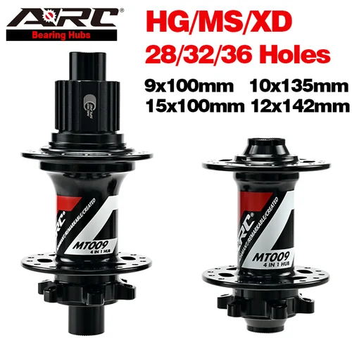 ARC MTB Hub 28H / 32H / 36H Micro Spline 12 velocidades freno de disco rodamiento Hub 6 trinquetes 114 clics HG 8 9 10 11 12V / MS / Sram XD 12V