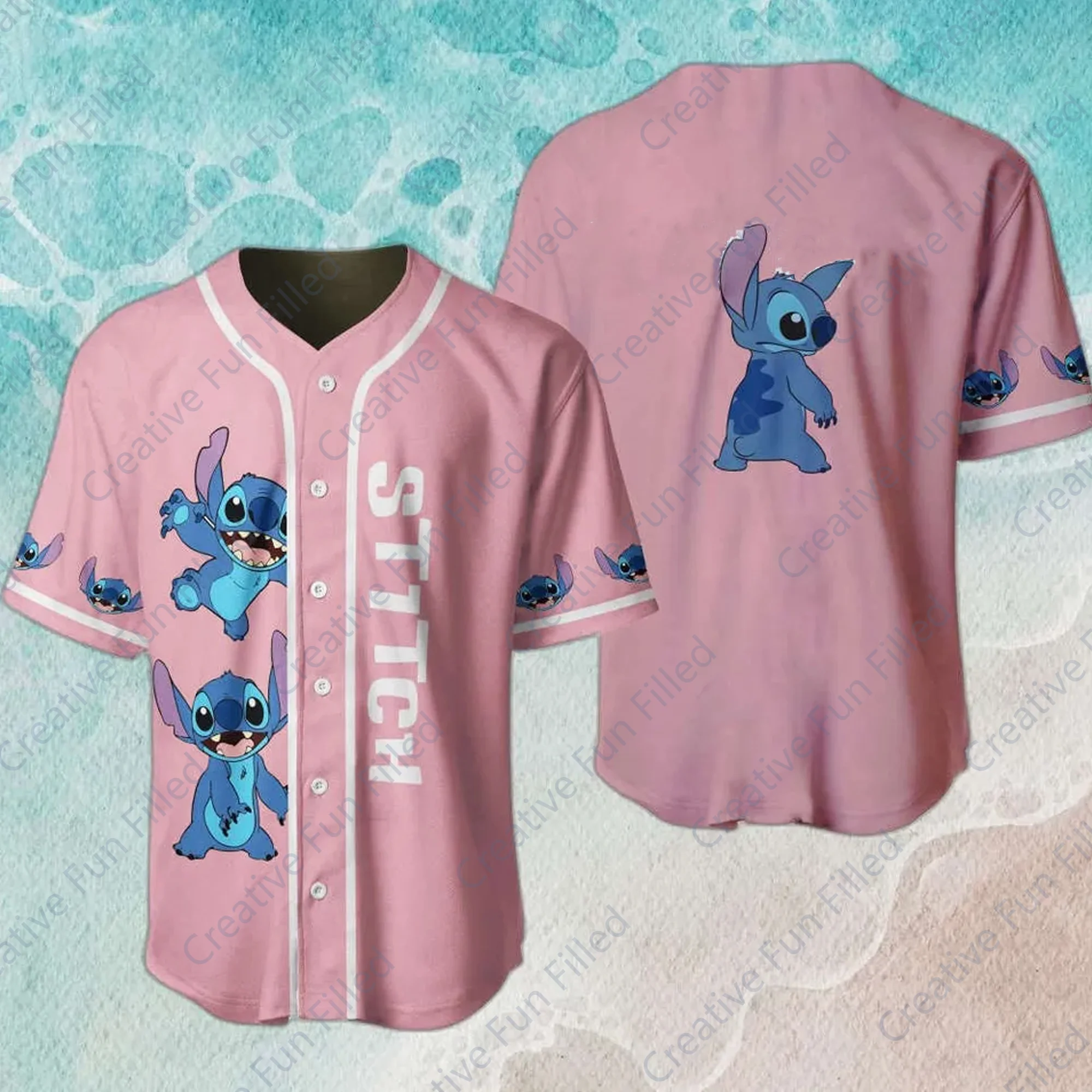 2024 Disney New Summer Personalized Stitch Baseball Jersey Character Gift For Sport Oversized Baseball Jersey Edition Jersey Fan