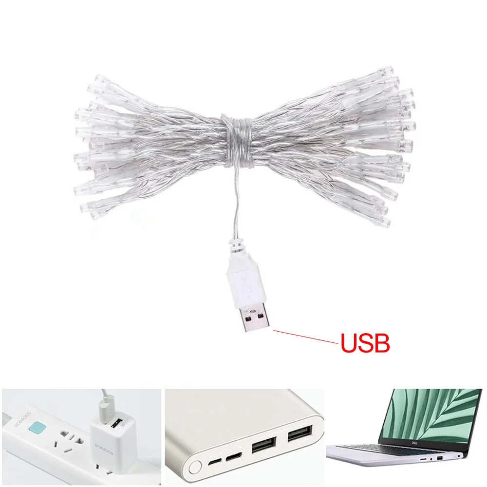 1M 2M 5M 10M Led USB Led String Lights Bulb Fairy Garland Lights Outdoor Waterproof  Christmas Party Wedding Decorations Festoon