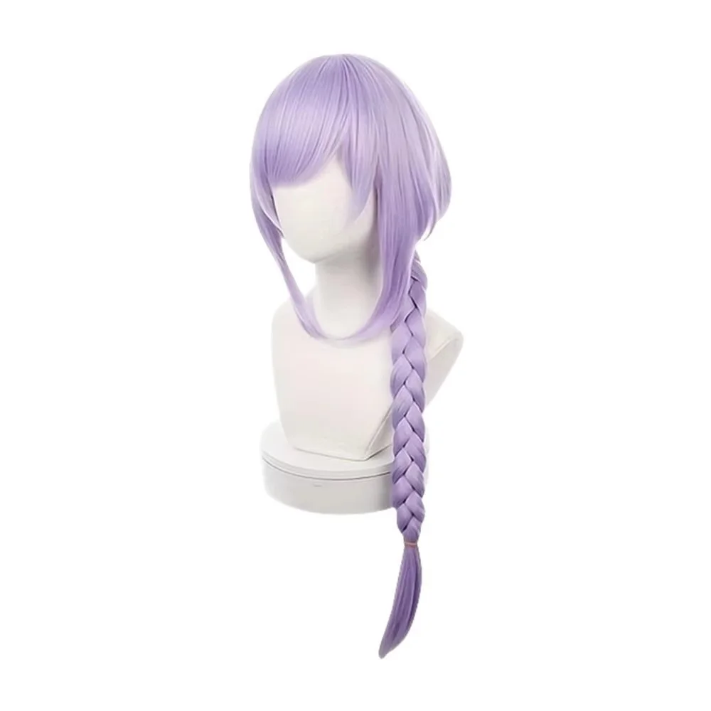 Anime Cosplay Qiqi Pruik Lange Vlecht Synthetisch Paars Haar Peluca Voor Frieren Festival Halloween Rekwisieten
