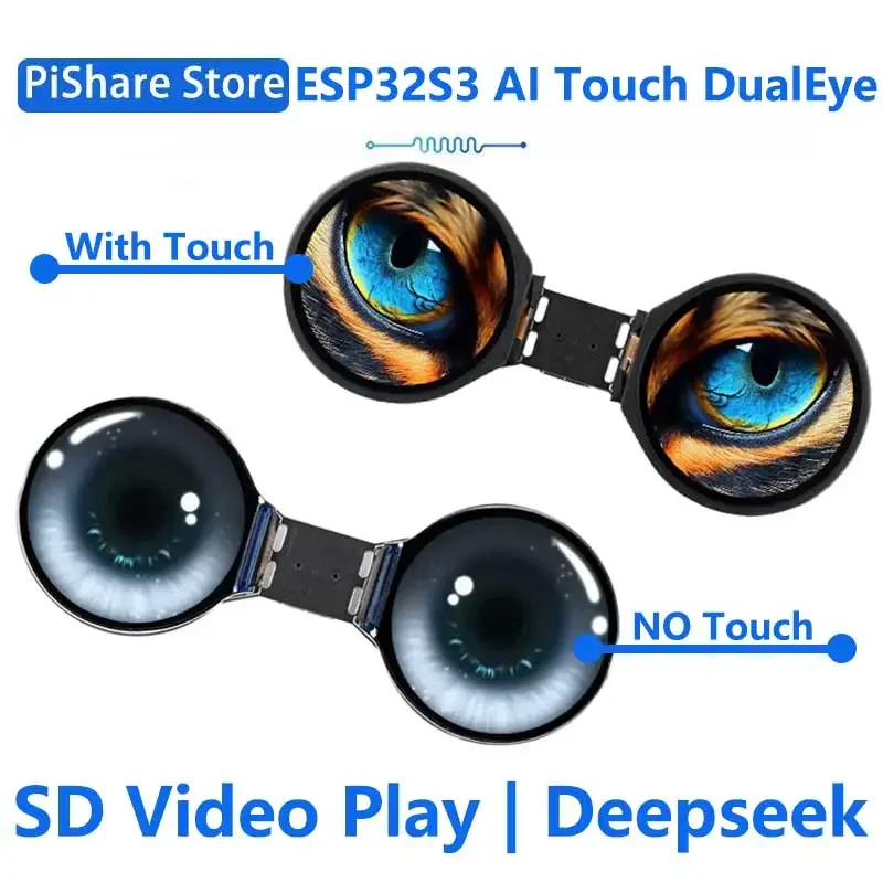 ESP32 S3 AI Electronic Eye Development Doard DualEye TouchEye 1.28 inch TouchScreen LCD Round Display N16R8 WiFi Toy Doll Robot