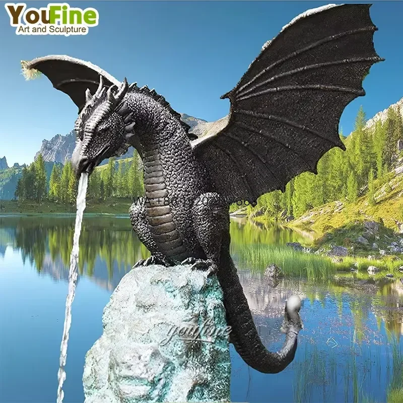 Wmwmnu Life Size High Quality Bronze Dragon Sculpture Water Fountain for Outdoor Decoration Garden Yard Art Statue