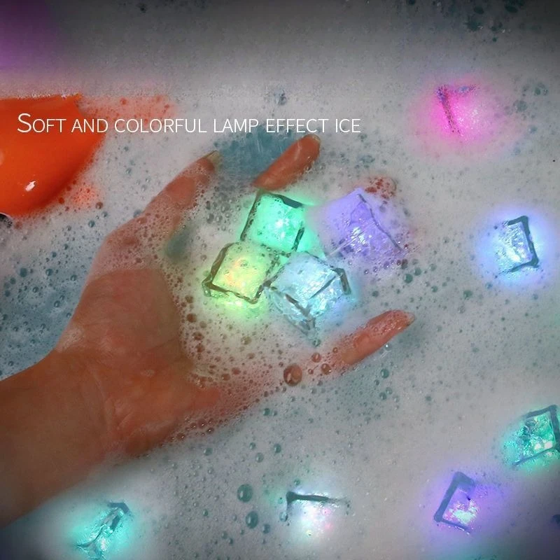 Cube de glace lumineux pour enfants, 6 pièces, jouet de bain, lumière LED, accessoires lumineux colorés pour Bar, Club, fête à boire