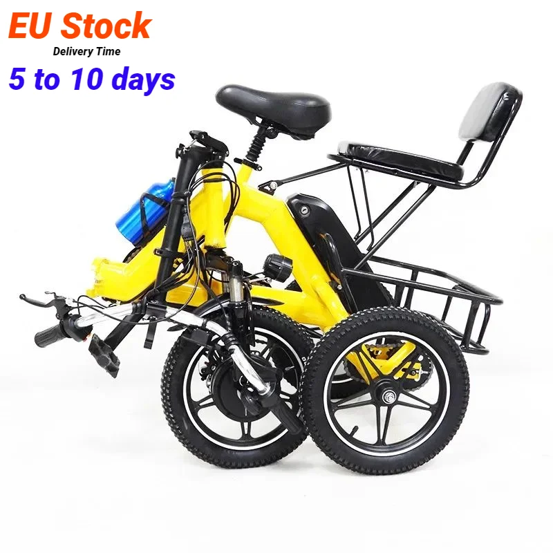 

3 Wheel Electric Bike Tricycle Folding Mini Electric Tricycles Adults With Passenger Seat For 2 People Trike EU Stock