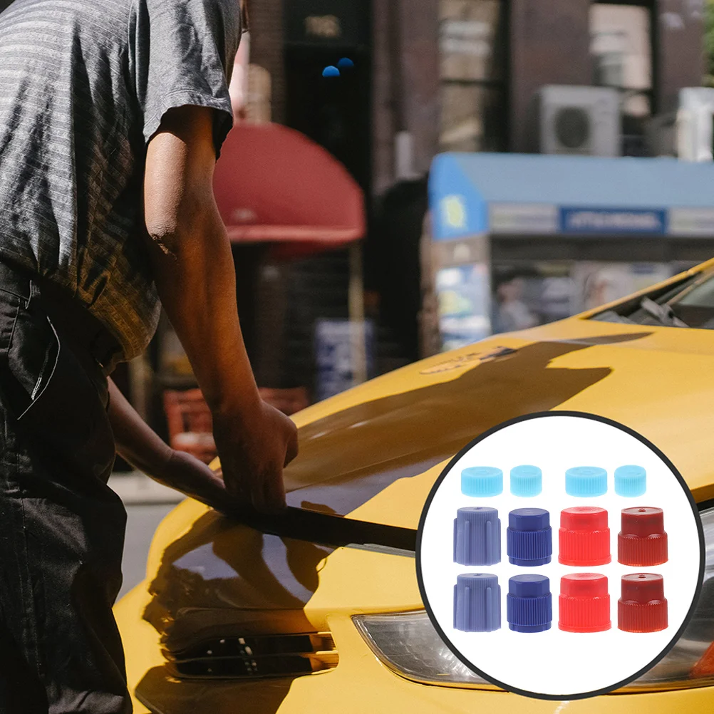 

12Pcs Refrigerant Locking Cap Universal Fit Ac Service Port Caps for Car Air Conditioning Maintenance and Leak Prevention