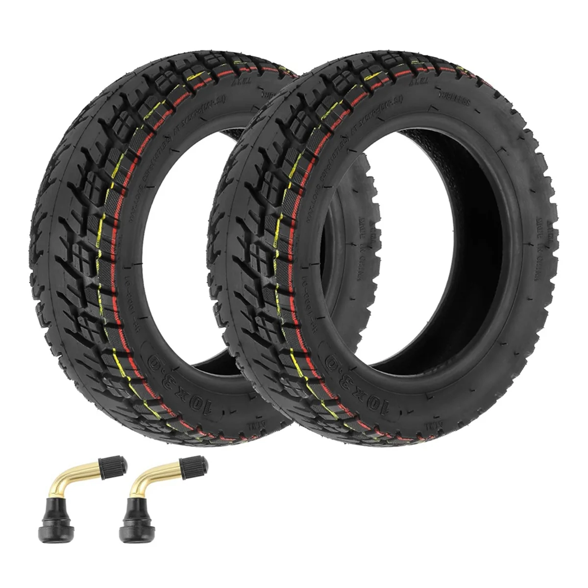 10x3 Off-Road Tire 10 Inch Inner Tubeless Tire with Valve for Zero 10X Electric Scooter Parts (2 Pack)