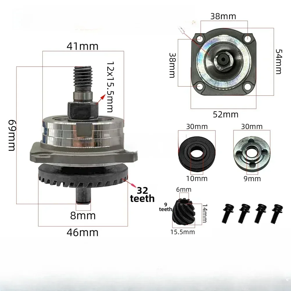 FF03 100A Angle Grinder Gear Assembly 32 Teeth Spiral Gear With Dust Cover Replacement  For 6-100 Angle Grinder Power Tool Acces