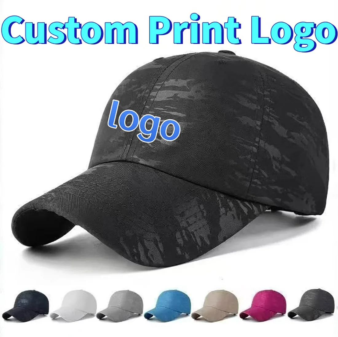 Customized Printed Logo New Style Quick Drying Baseball Cap Breathable Sun Hats Outdoor Sports Sun Protection Duck Tongue Caps