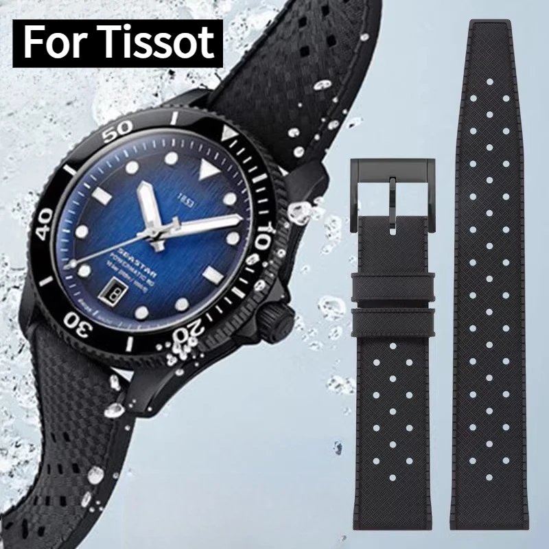 Correa de silicona Tropic para reloj Tissot 1853 T-CLASSIC LE LOCLE T-Sport Quickster Durul Seastar T120 1000 original