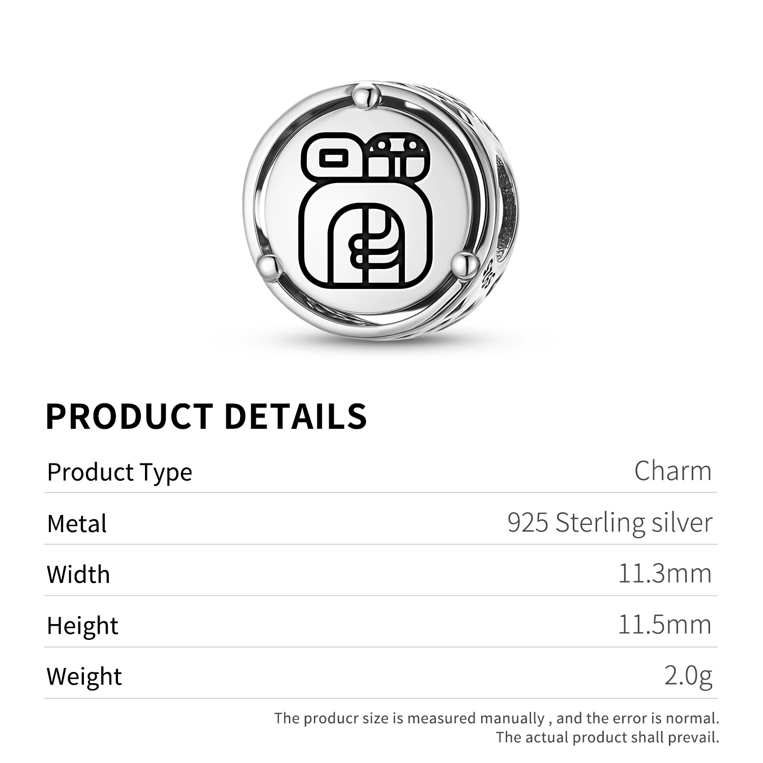 المايا مايان كينغ 925 فضة رمز سحر صالح الأصلي سوار Diy مجوهرات اكسسوارات الأسرة حبة #4