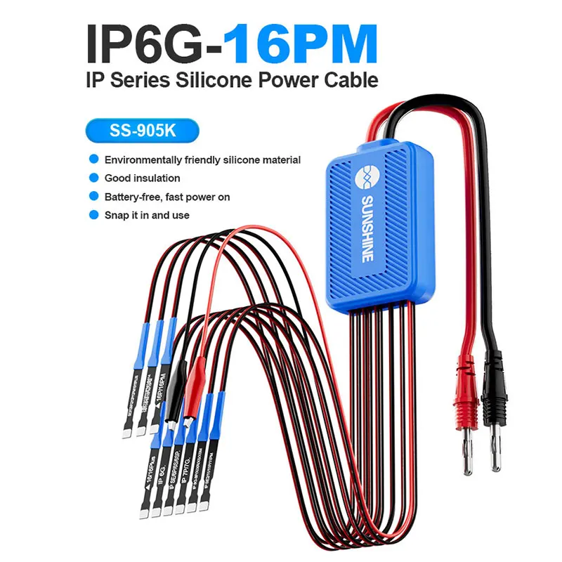 

SUNSHINE SS-905K Silicone Power Cable Battery-Free Fast Startup Snap-On Flexible FPC for iPhone 6G-16PM Motherboard Testing