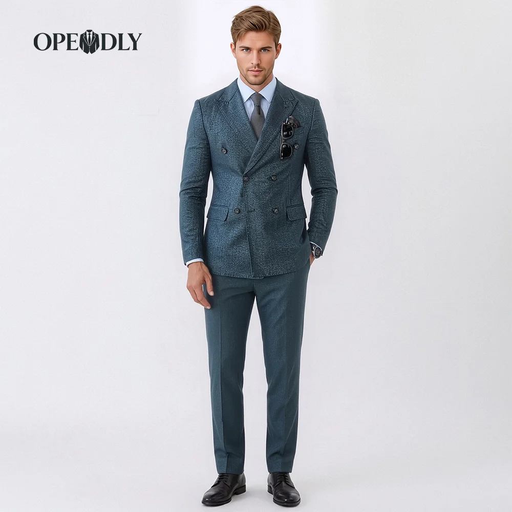 

OPEODLY Men's Slim Fit 3 Piece Tuxedo Suit - One Button Blazer Jacket Vest Pants Set for Formal Wedding And Business Occasions