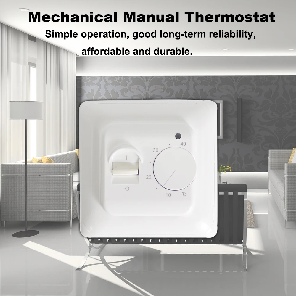 AC200 ~ 240 V elektrischer Raumthermostat für Fußbodenheizung, manuelles warmes Bodenkabel, Verwendung max. 16 A, Temperaturregler, einfache Bedienung – Detail 9