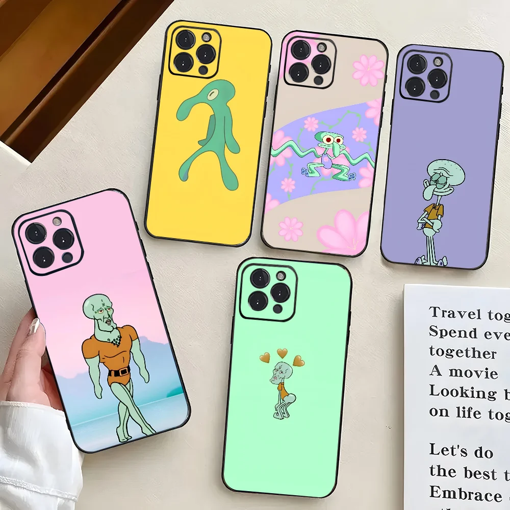 

EPC Funny Squidward Phone Case Silicone Soft For IPhone 16 15 14 13 12 11 X XR Plus Pro Max Plus