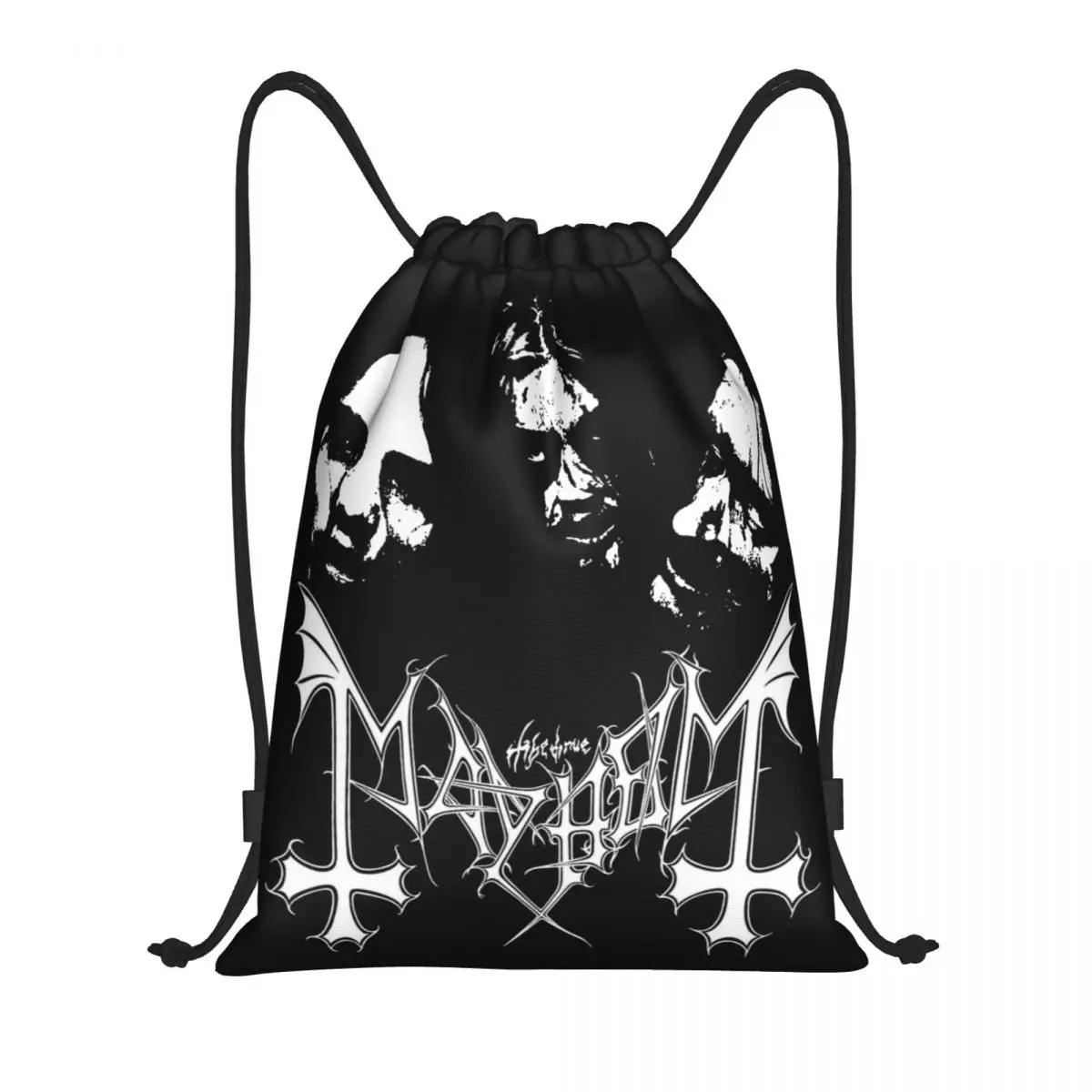 Mayhem Black Metal Band Drawstring Mochila, Sports Gym Bag, resistente à água String Sackpack para Yoga