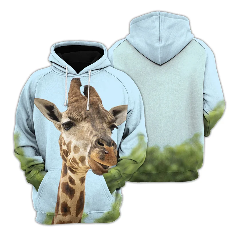 

Winter New 3D Funny Animals Giraffe Goat Cow Raccoon Printed New In Hoodies & Sweatshirts Kid Fashion Cool Streetwear Top Hoodie