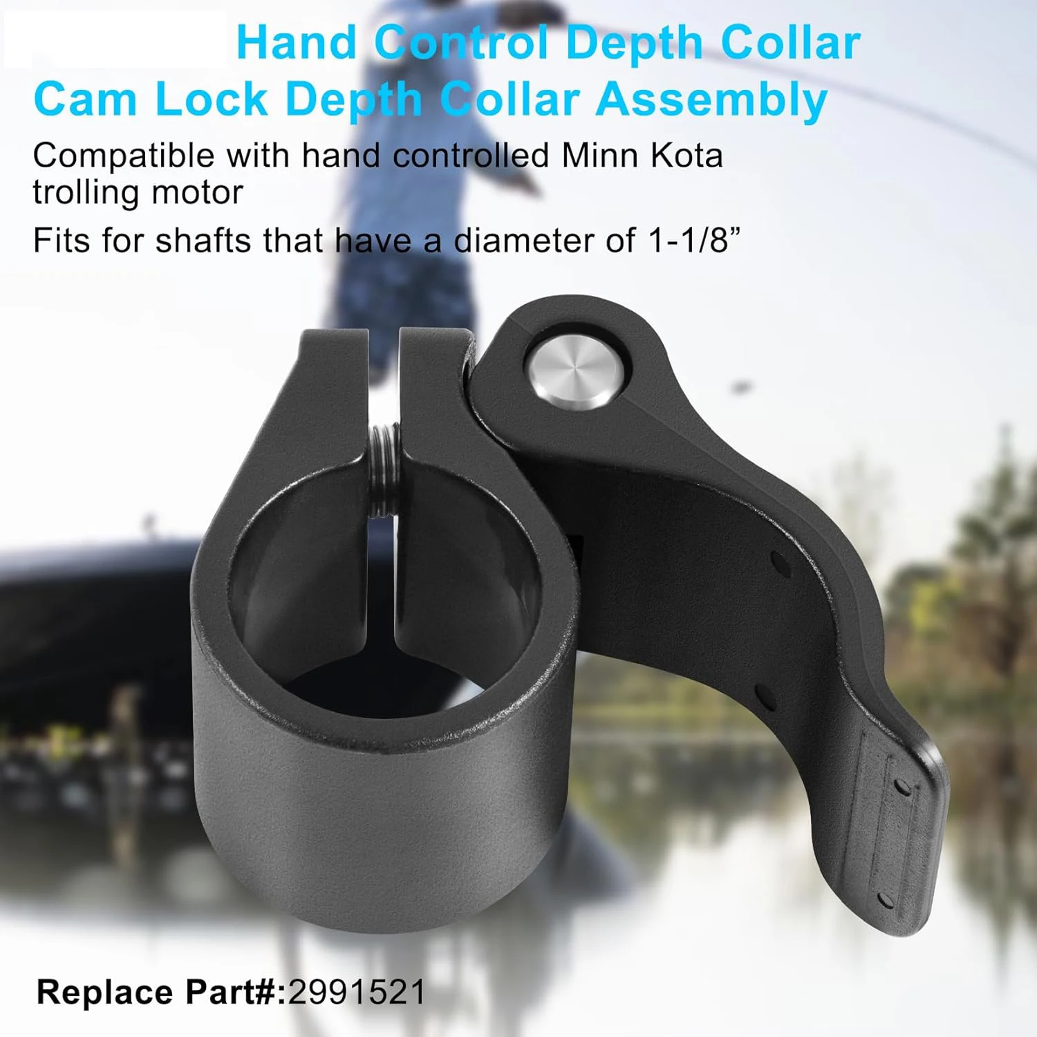 2991521 Hand Control Depth Collar, Cam Lock Depth Collar Assembly for Hand Controlled Minn Kota Trolling Motor for 1-1/8” Shafts