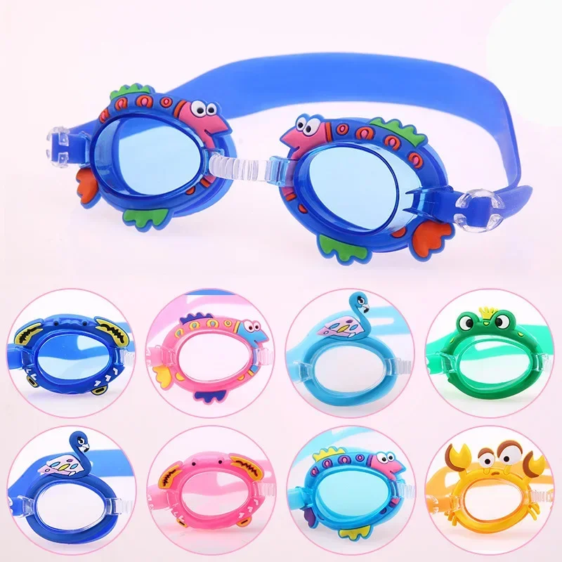 Cute Cartoon Children Swimming Goggles Waterproof Elastic Adjustable Soft Silicone Bandage Kids Girls Swimming Pool Equipment