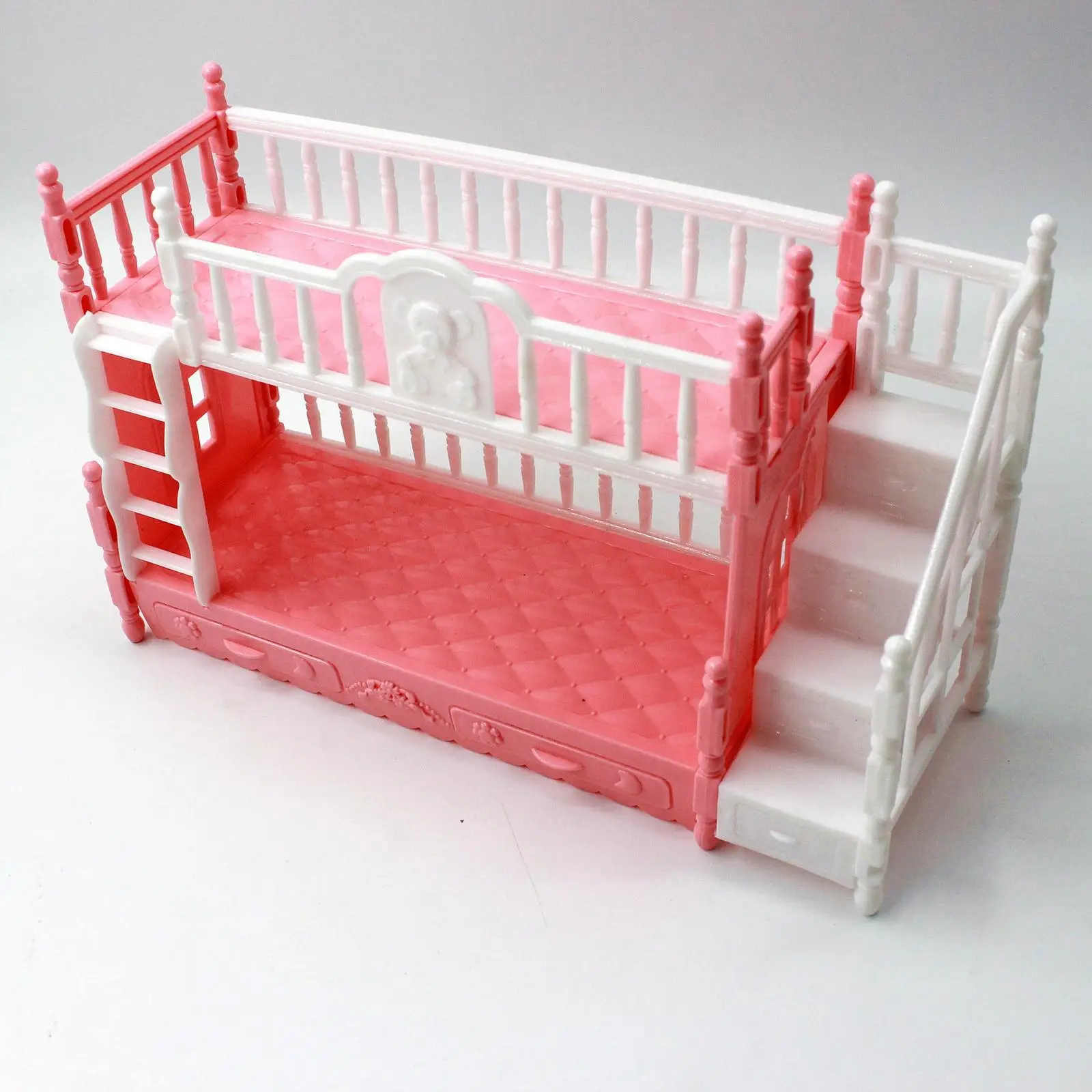 Plastic Dollhouse Miniature Bunk Bed Miniature Loft Beds Accessories Model