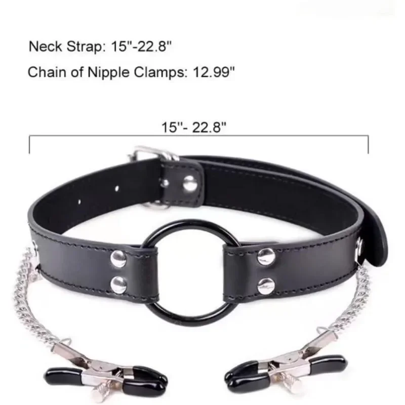 Sex Bondage Nipple Clamp SM Chest Harness Breast Clamp Neck Collar Restraint Fetish Kit BDSM Strap for Adult Sex Game Sex Shop