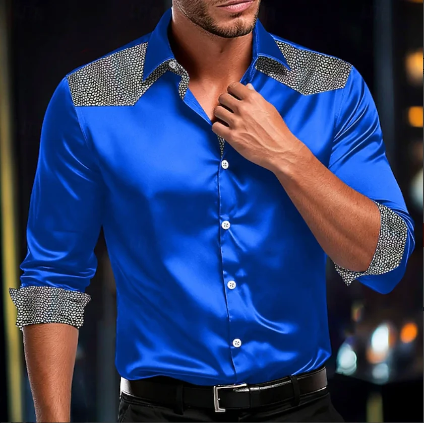 Camicia casual da lavoro con bottoni nuovi da uomo Camicia a maniche lunghe con colletto a quadretti Camicia casual alla moda