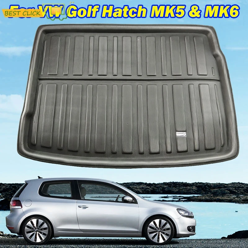 Doublure de coffre arrière sur mesure, polymère cargo, tapis de sol en escalier, Volkswagen VW Golf 5 6 MK5 MK6 Golf GTI R R32 Rabbit 2004-2014
