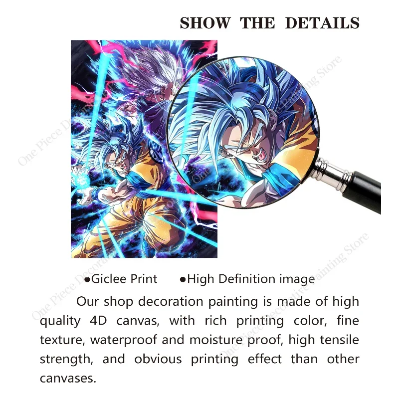 Classico Anime Dragon Ball Son Goku Poster di piccole dimensioni Decorativo rimovibile Soggiorno Stampa artistica su tela Decorazione da parete Pittura