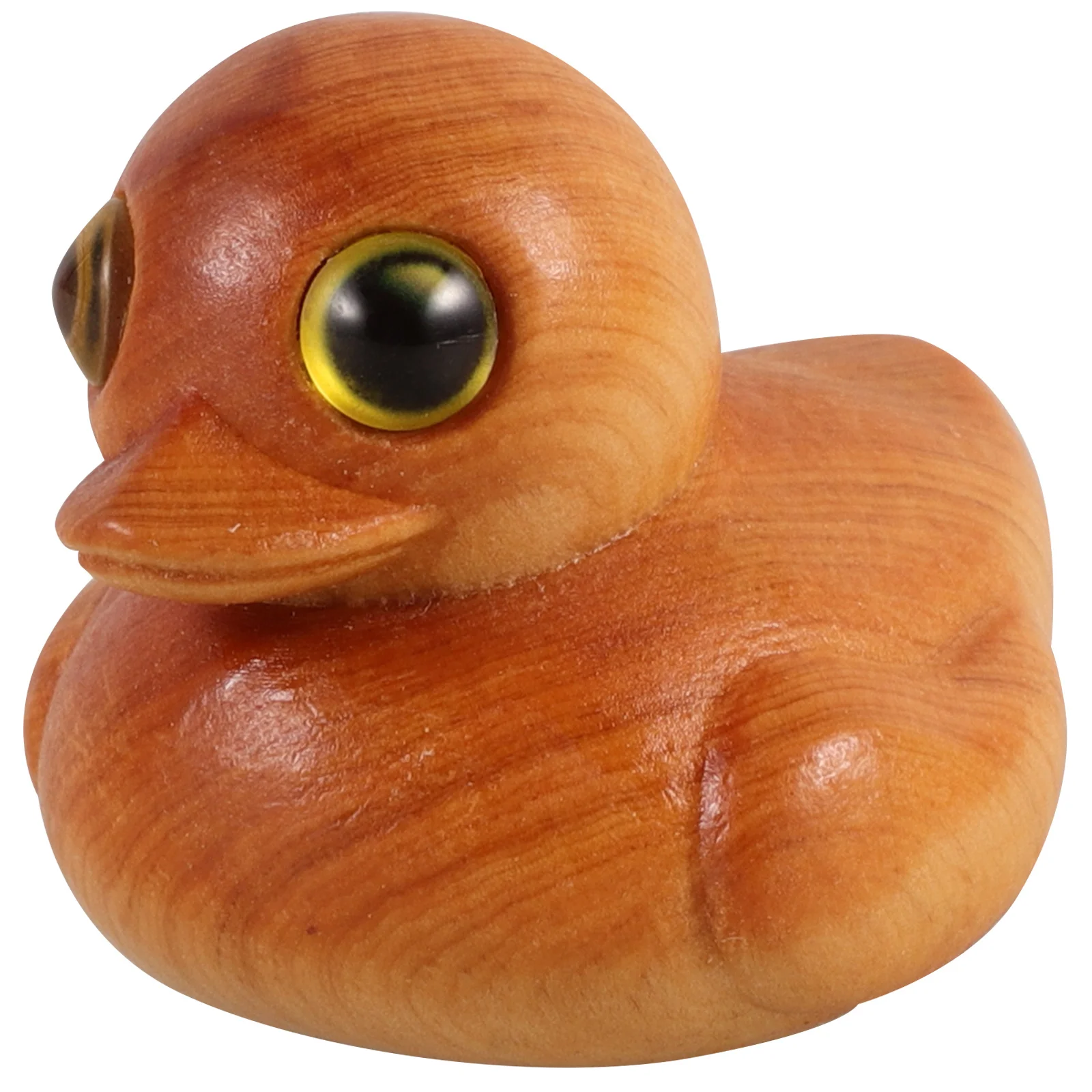 

Charming Hand-Carved Wooden Duck Statue Smooth Finish Cypress Wood Desktop Tidy Decor for Living Room Bedroom Study Organization