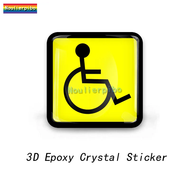 3D Practical Stereo Epoxy Dome Car Sticker Blue Wheelchair Disabled Vinyl Suitable for Car Motorcycle Cell Phone Refrigerator