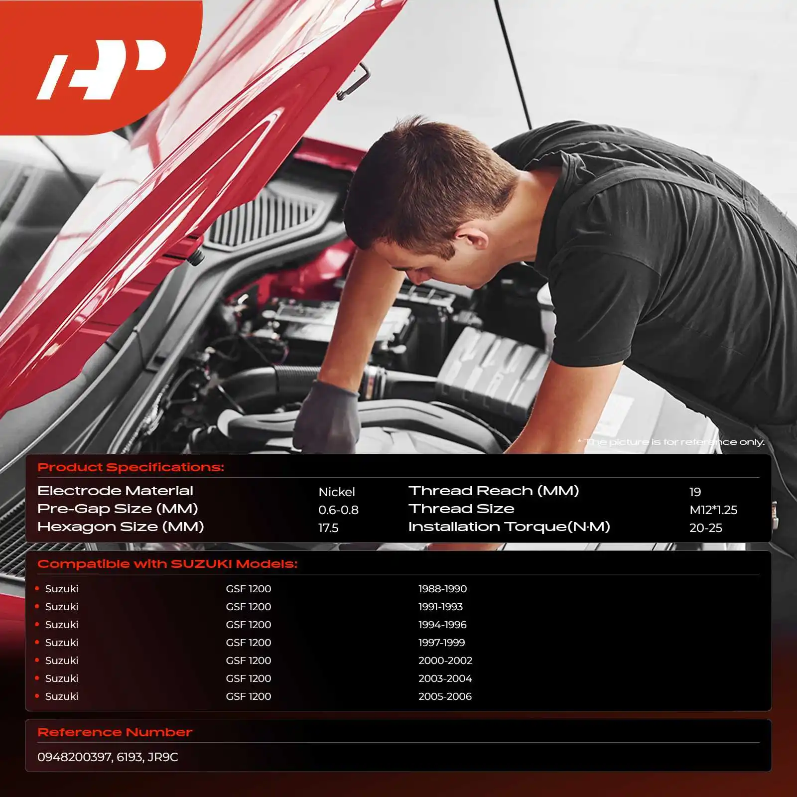 A-Premium 4x Nickel Spark Plugs for Suzuki GSF 1200 Multi-Ground Electrode Configuration