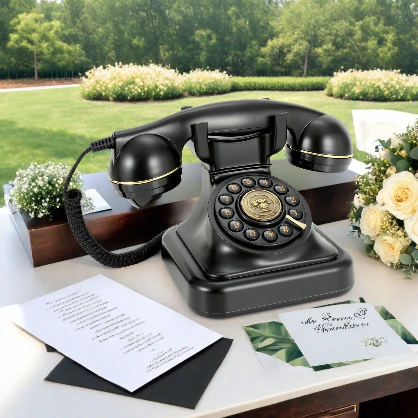 Vintage Audio Telephone Guestbook Wedding Guest Wishes Leave a Memorial Birthday Party Banquet Voice Check-in Message Phone
