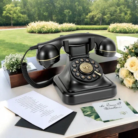 Vintage Audio Telephone Guestbook Wedding Voice Message Phone Guest Wish Recorder Wedding Birthday Party Memorial Banquet Events