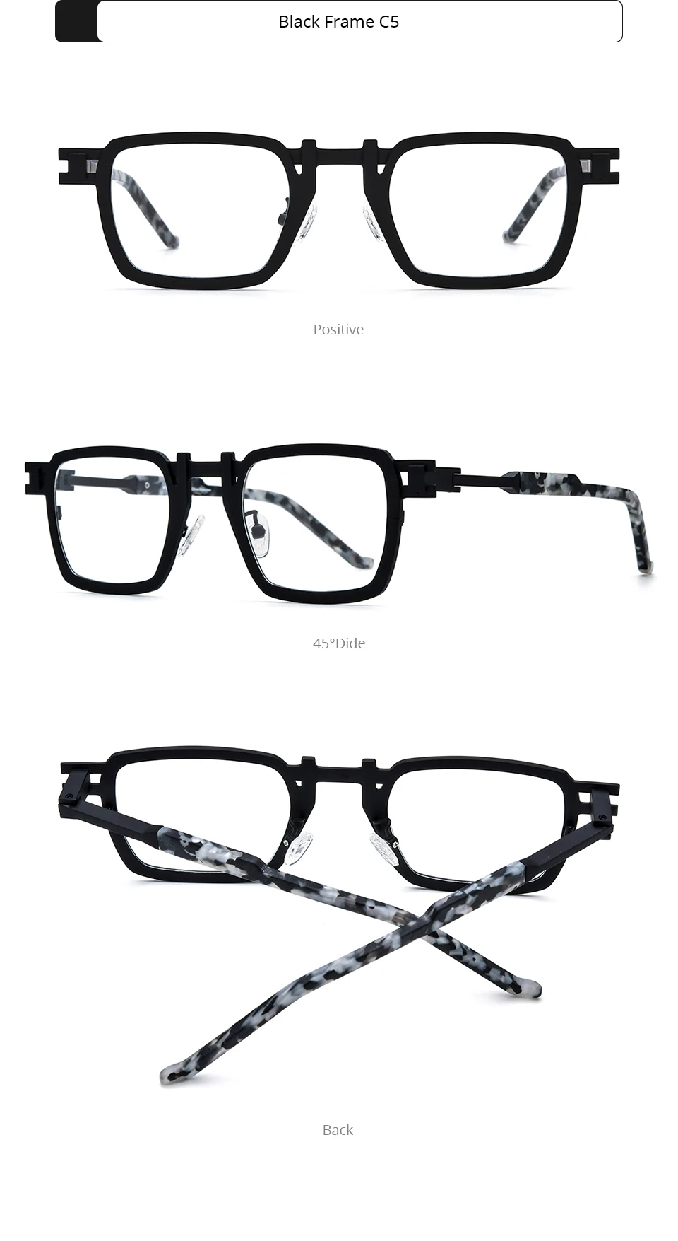 FONEX Dopamin Reines Titan Brillengestell Männer 2025, Neues Markendesign, Vintage-Stil, quadratische Brillen, Damen, Retro, japanische Brillen 85910 – Detail 11