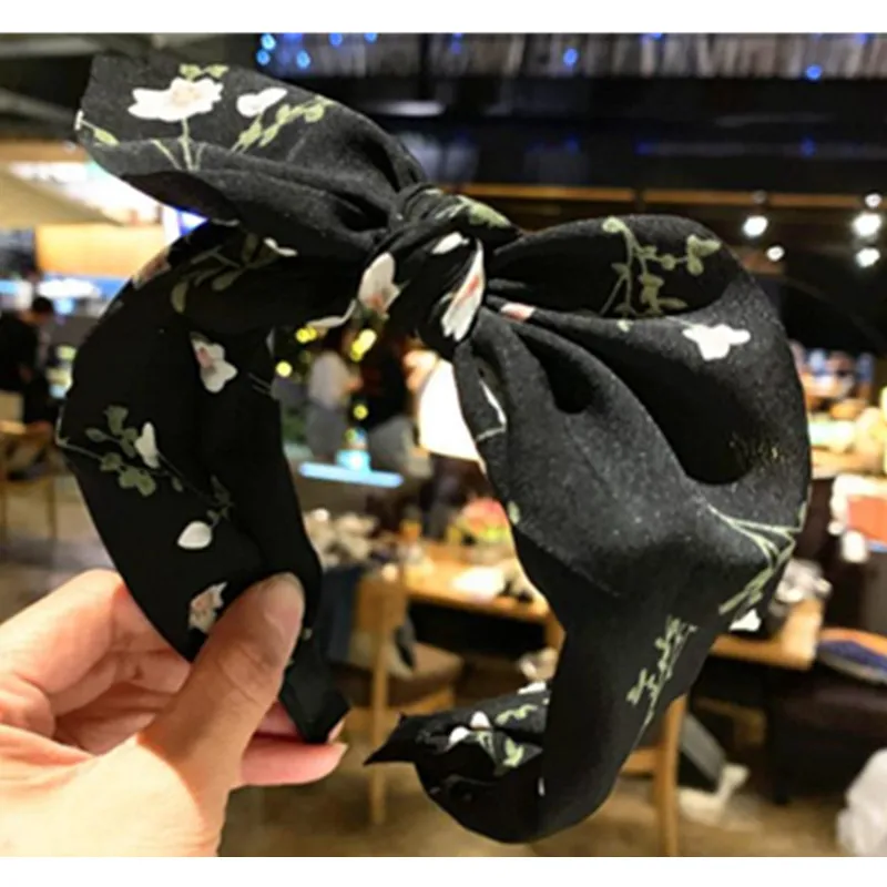 Diadema con lazo para el cabello de verano 2026, con estampado de flores encantadoras, para niñas, uso diario, para viajes, aro para el cabello completamente forrado en tela