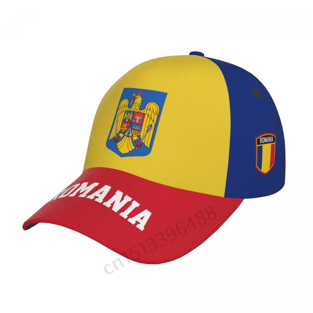 2025 Romania Flag 3D Soccer Hats Sun Baseball Cap Breathable Adjustable Men Women Outdoor Fishing Hat