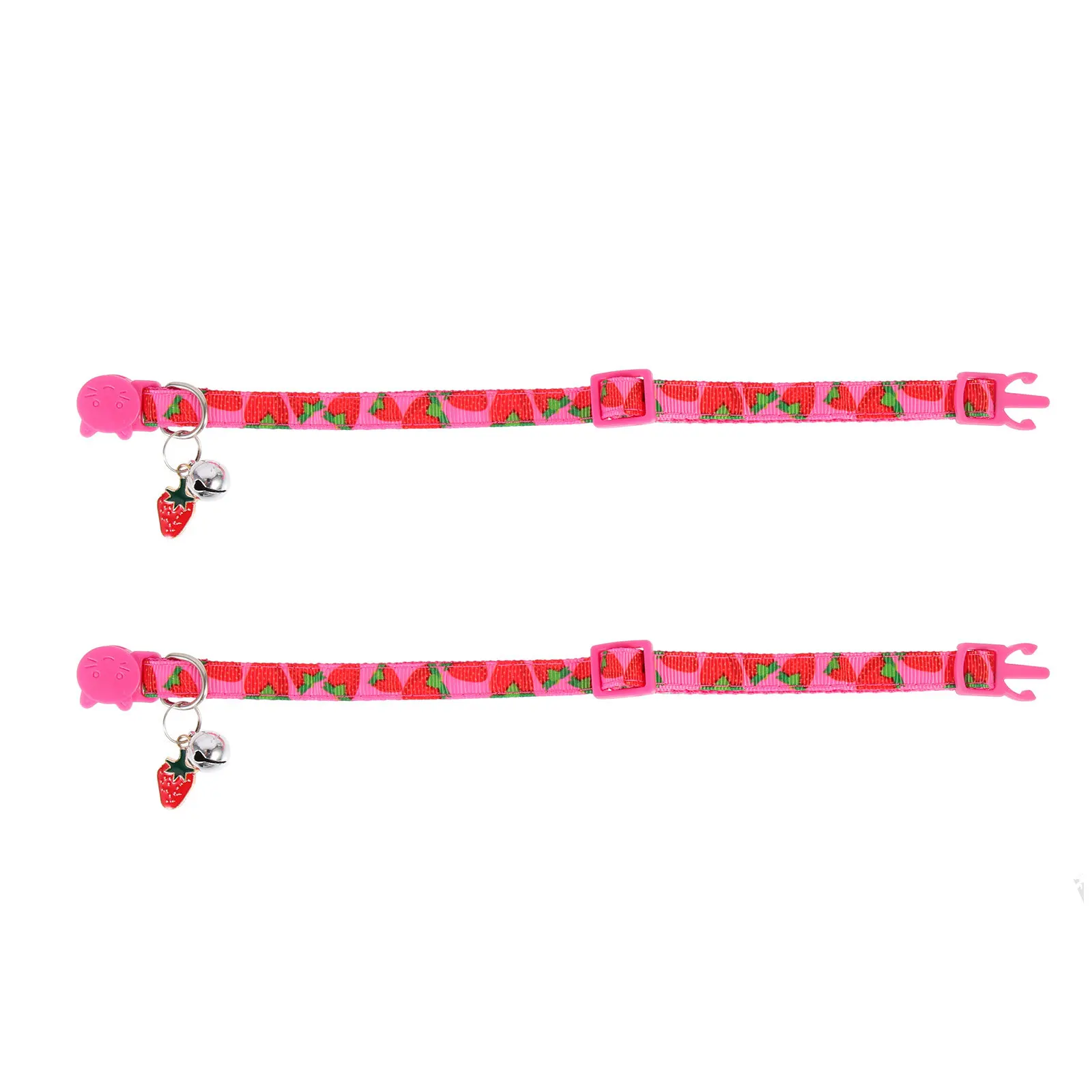 

2Pcs Fruit Pattern Cat Collar Lightweight Pet Collar Decor Exquisite Strawberry Printing Comfortable Kitten Accessory