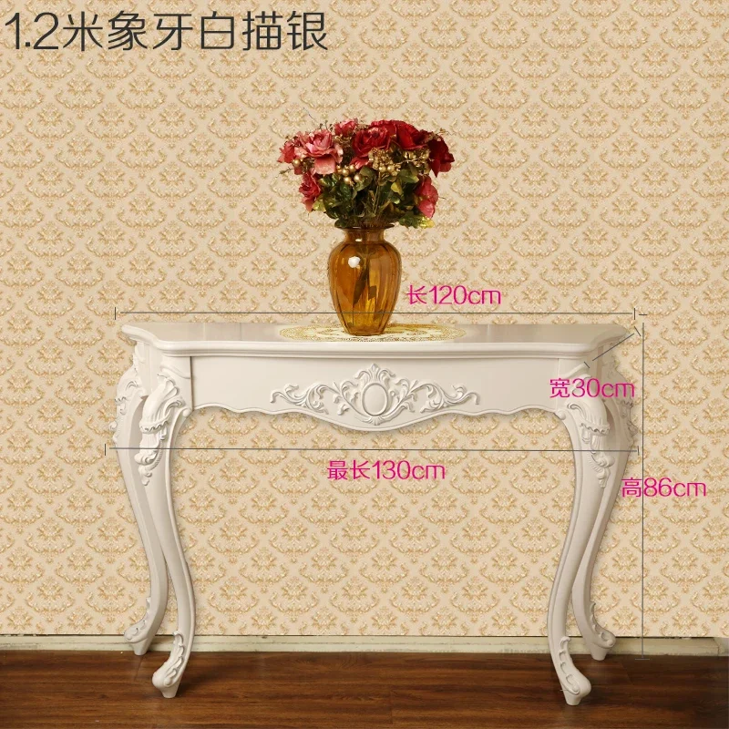 European Style Hallway Console Table, Retro Vintage, Entrance Furniture, Living Room, Home Decoration, Trim Gold, Entry Table