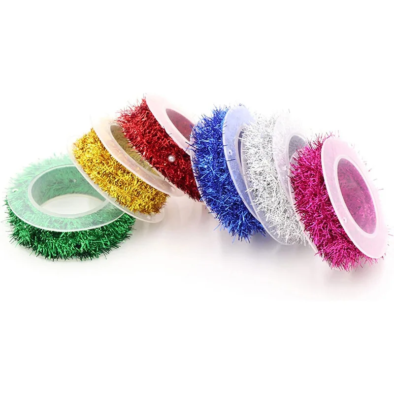 1 قطعة عيد الميلاد الديكور 1.5 متر سلك إكليل شريط ملون شجرة عيد الميلاد زخرفة للمنزل ديكور خط إكليل الشريط Crafts بها بنفسك الحرف الطرف