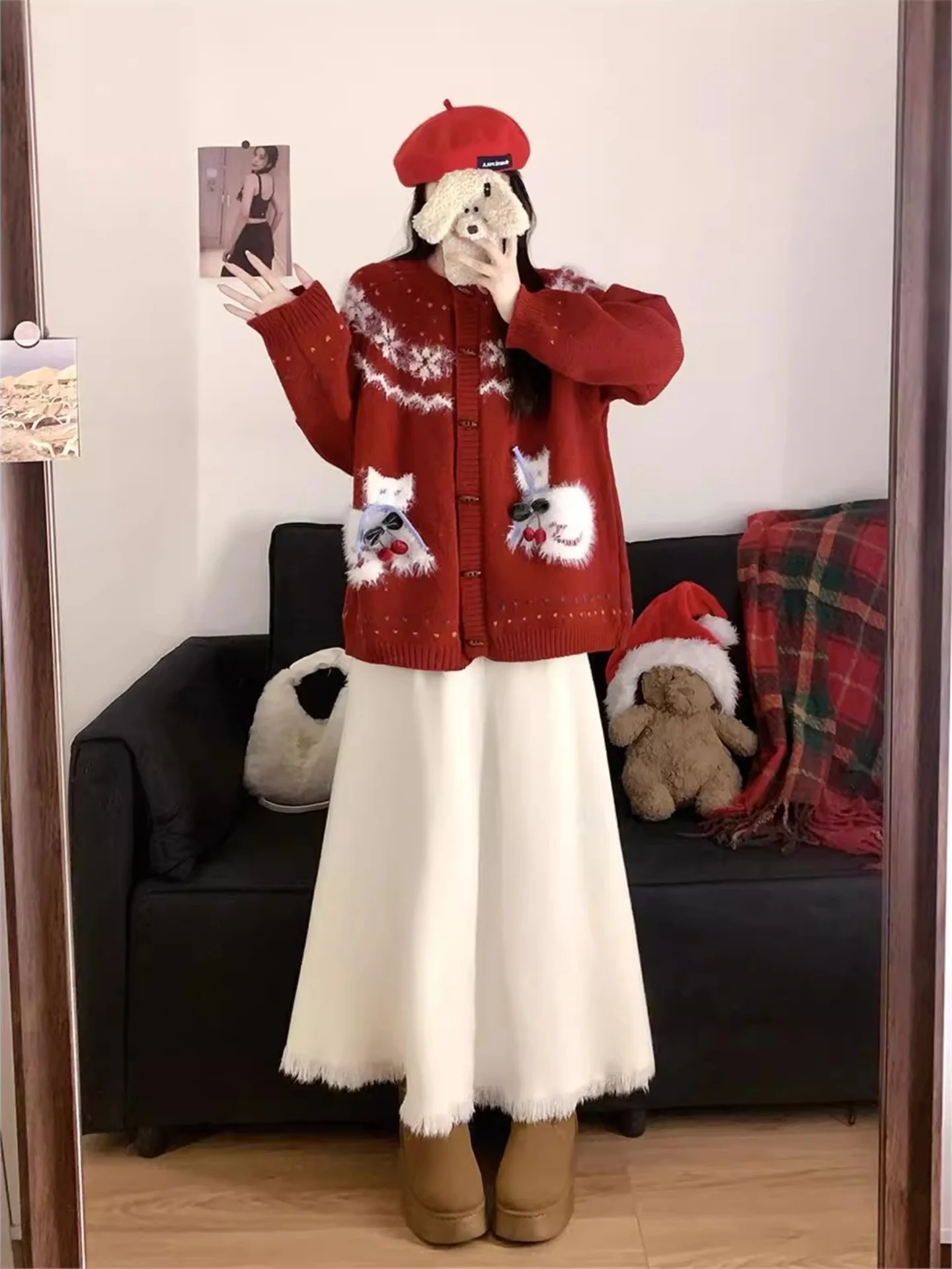 

Cisas Sle Knitted Long Sve Sweater Coat Women's plus Size Faionable Autumn Winter Outerwear Button Cardigan